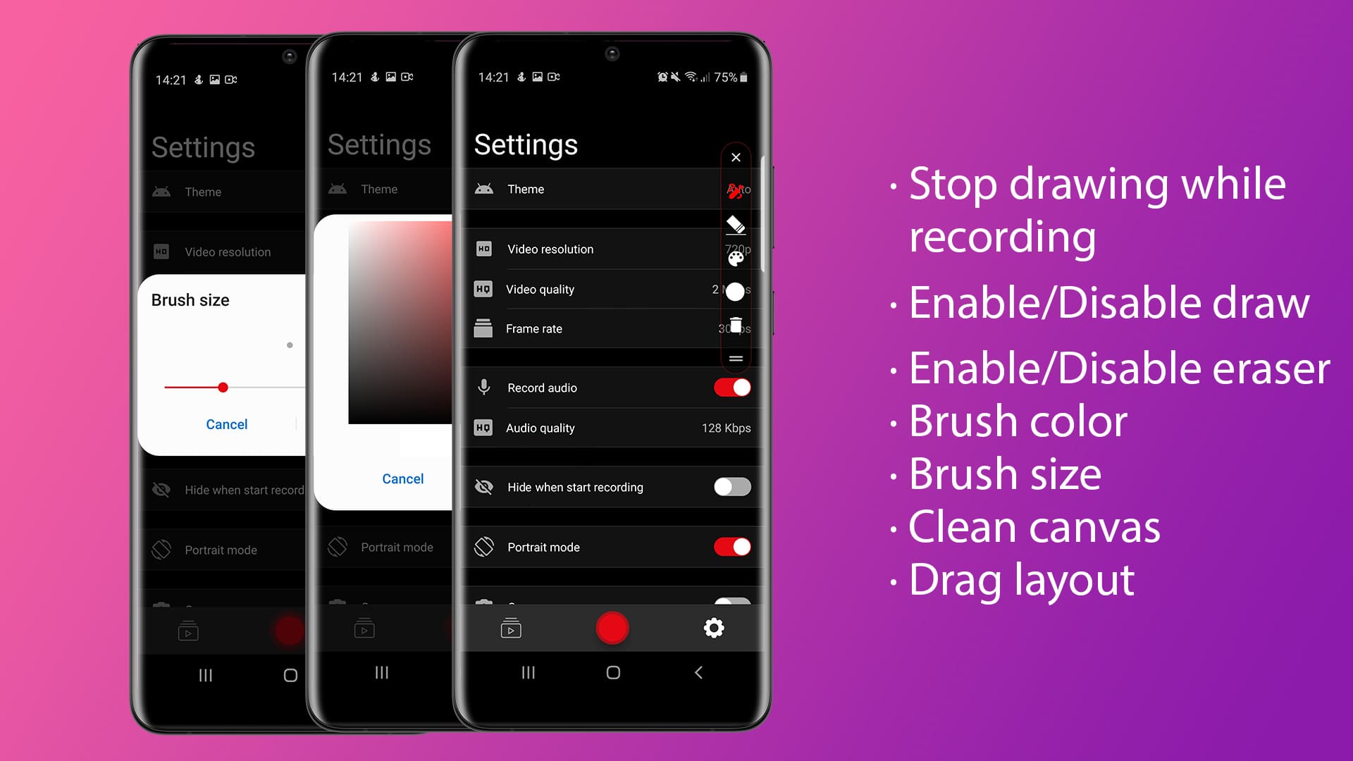 Screen recorder | Camera - Audio - Draw - Watermark