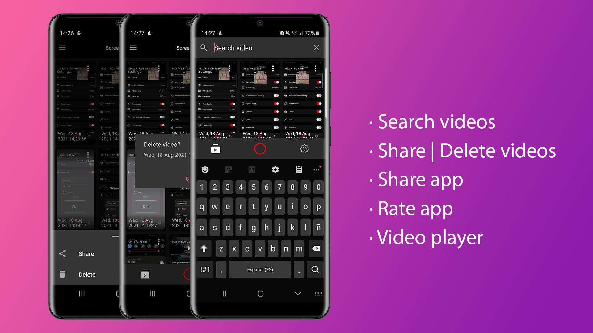 Screen recorder | Camera - Audio - Draw - Watermark