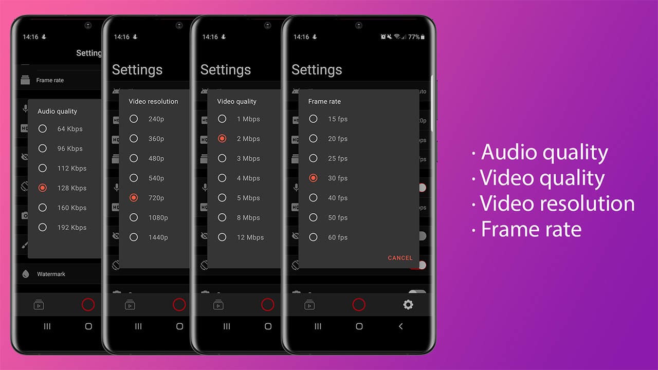 Screen recorder | Camera - Audio - Draw - Watermark